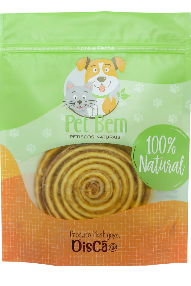 Discão-Couro Bovino Desidratado-Pet Bem