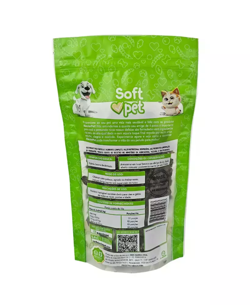 Petisco Natural para Cães e Gatos - Soft Pet (Pulmão Bovino)50G- Alecrim Pet - Imagem 2