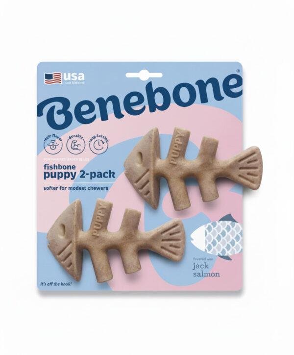 Benebone Fishbone Puppy -Kit com 2- cães pequenos