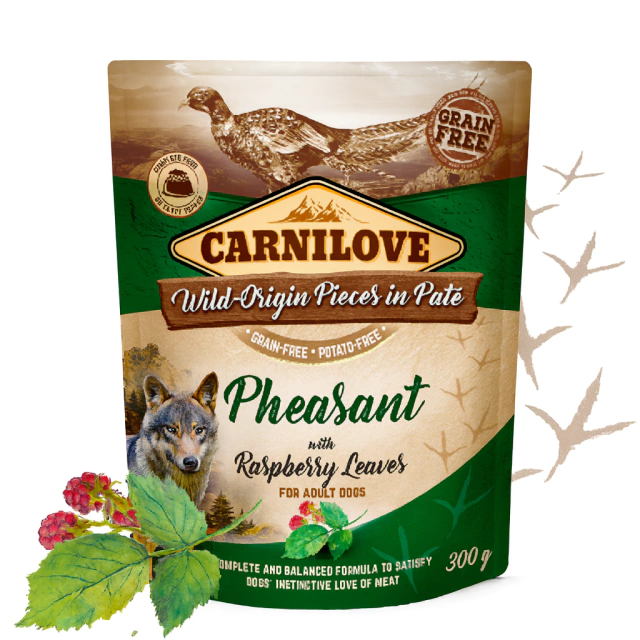 Alimentação Natural Faisão com Folha de Framboesa- Carnilove- 300g