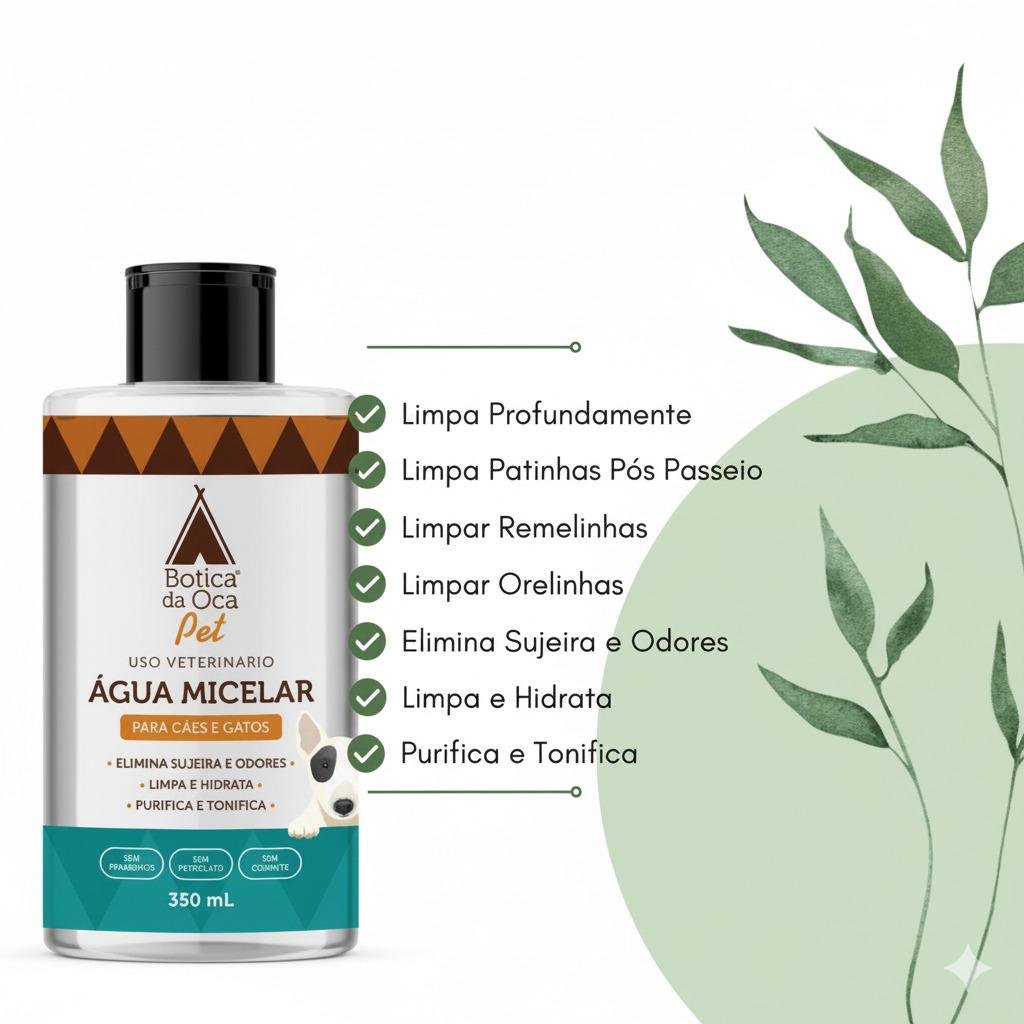 Água Micelar para Cães e Gatos- Botica Natural- 350 ml - Imagem 2