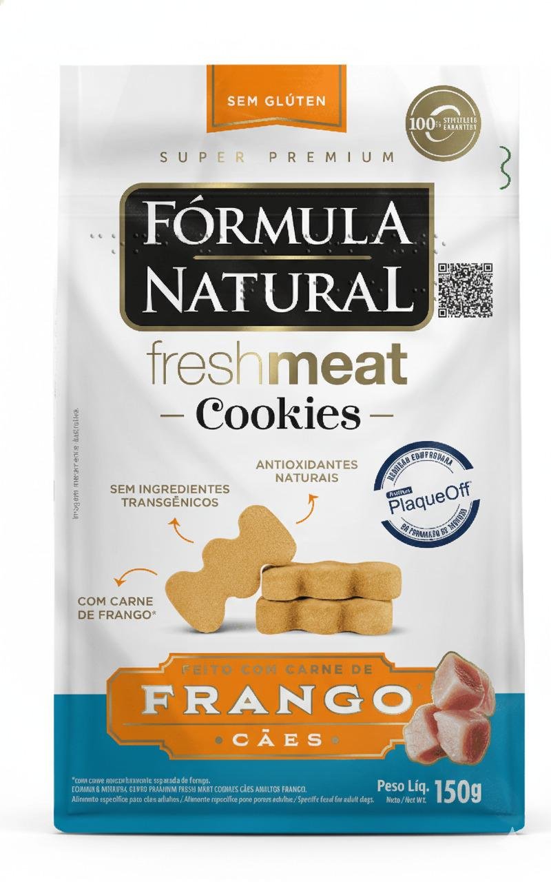 Biscoito Natural com PlaqueOff para Cães- Sabor Frango-150g- Fórmula Natural