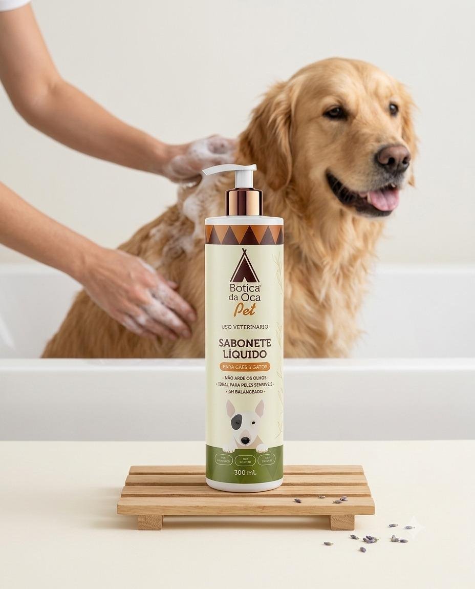 Sabonete Líquido de Ervas para Cães e Gatos - 300 ml