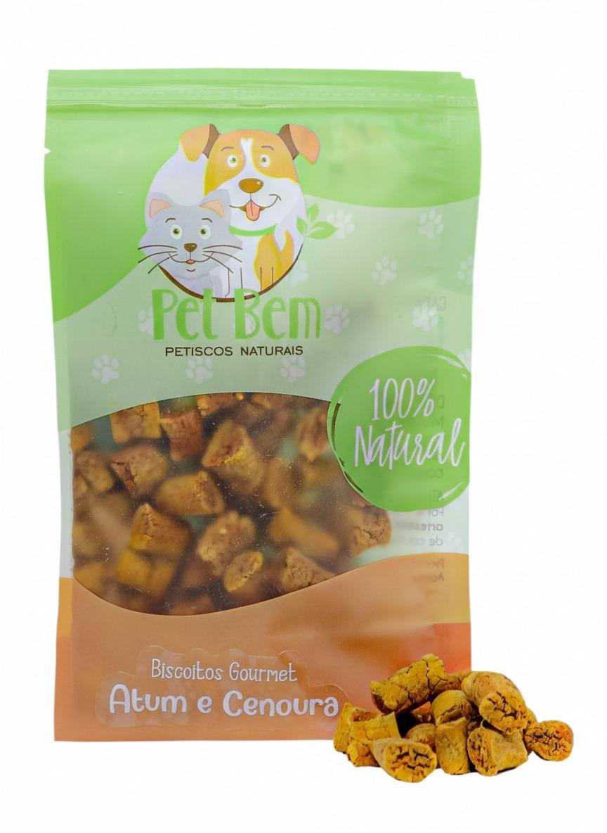 Biscoito Atum e Cenoura100g -Petisco Natural Para Cães-Pet Bem - Imagem 3