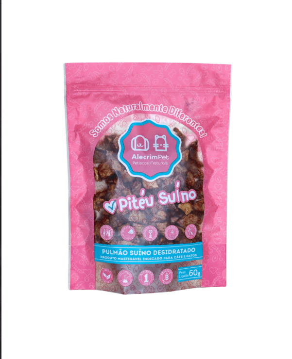 Petisco-Pitéu Suíno Natural Desidratado para Cães e Gatos-60g-AlecrimPet - Imagem 2